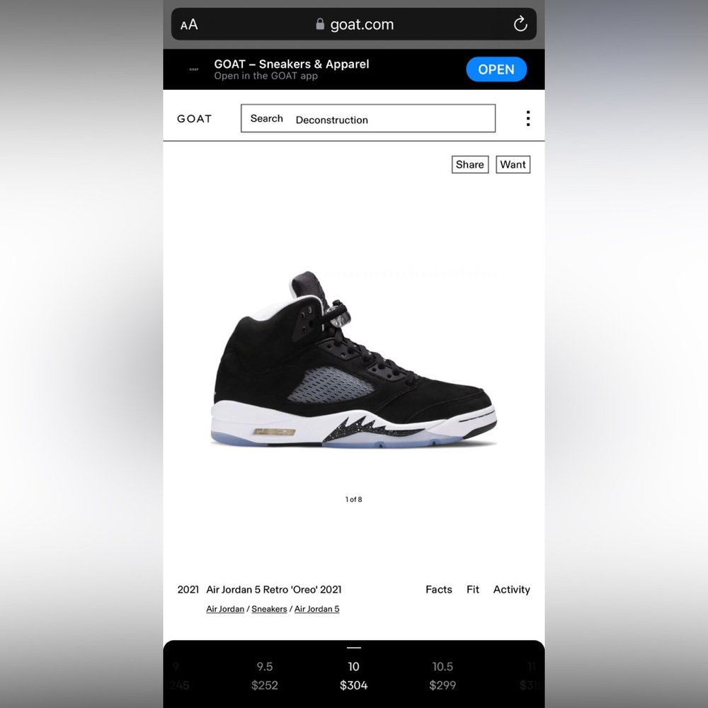 Jordan 5s Retro Oreo 2021